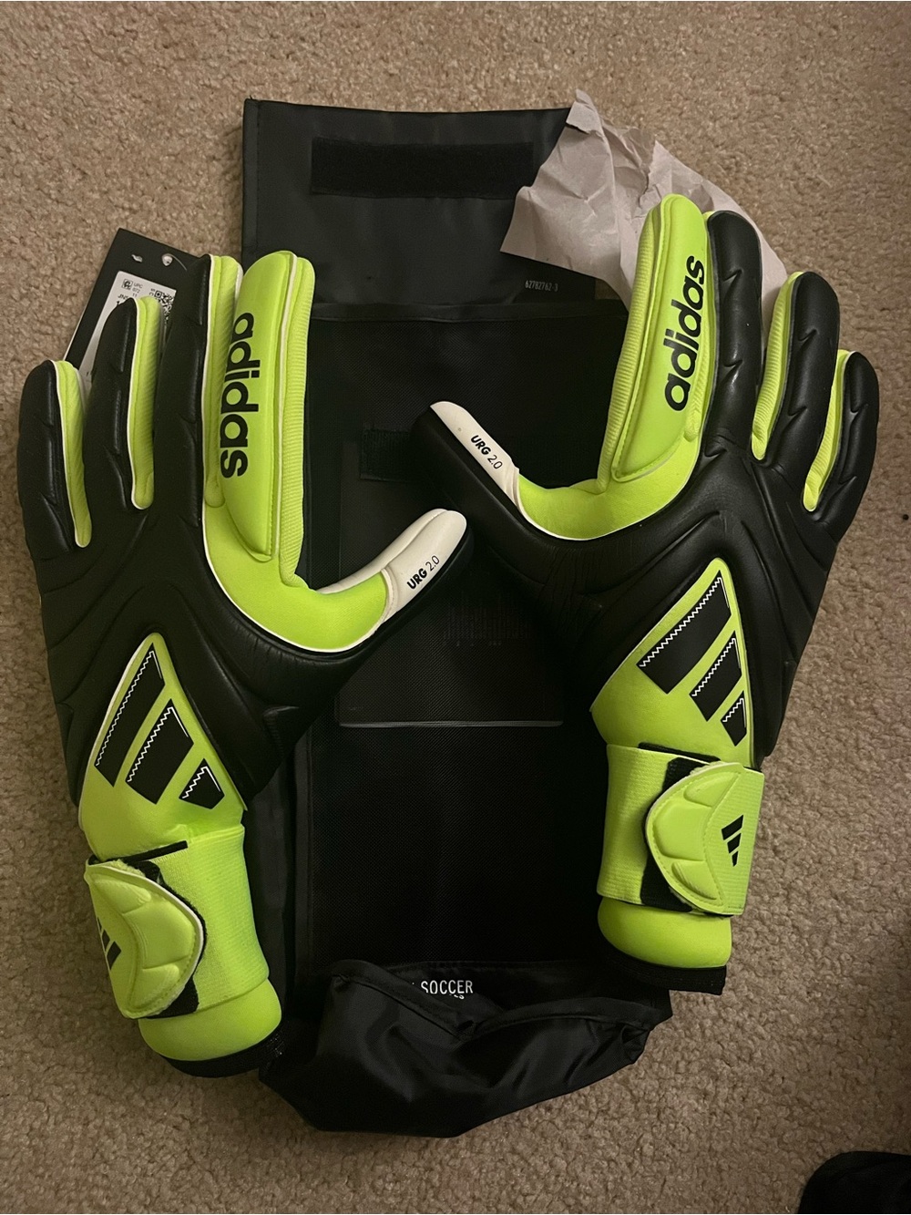 Adidas Copa GL Pro Goalkeeper Gloves Black Neon Men's Size 11 JN5334